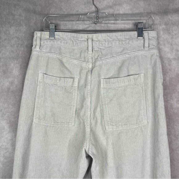 Wrap London Wide-Leg Cord Cotton & Linen Trousers In Ice Gray Size US 8 - Picture 6 of 8